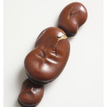 彫金家 桂光春【炒豆】素銅目貫　M116 