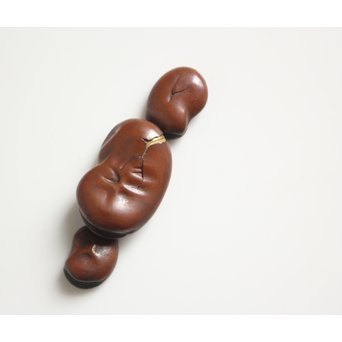 彫金家 桂光春【炒豆】素銅目貫　M116