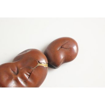 彫金家 桂光春【炒豆】素銅目貫　M116 