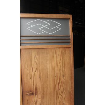 重菱模様 サンドブラストガラス雪隠戸　GD1219Y