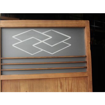 重菱模様 サンドブラストガラス雪隠戸　GD1219Y 