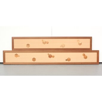 寄木欄間 2枚1組　R2448 反対の面も同じようなデザイン　両面使いです