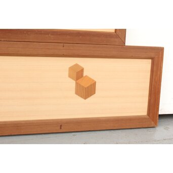 寄木欄間 2枚1組　R2448 