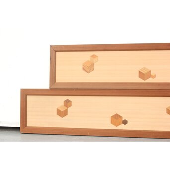 寄木欄間 2枚1組　R2448 