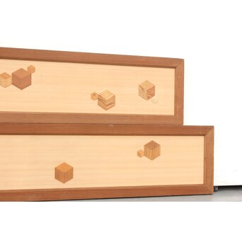 寄木欄間 2枚1組　R2448 