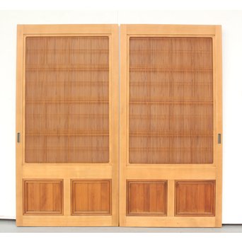 極上万本格子建具 2枚1組　L983Y