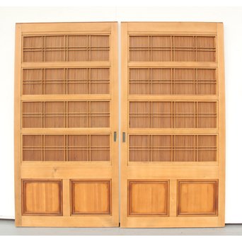 極上万本格子建具 2枚1組　L983Y 