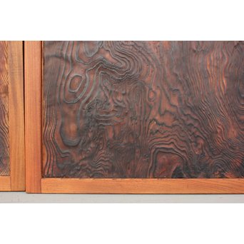 ウネリ杢目の小さな板戸 4枚1組　B955 