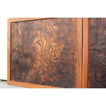 ウネリ杢目の小さな板戸 4枚1組　B955 