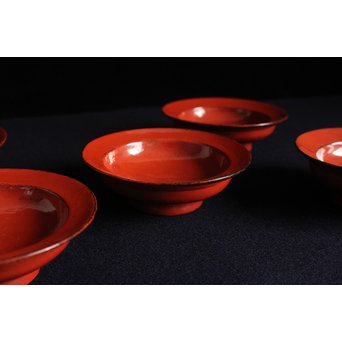 根来塗 楪子/ちゃつ 5客1組　Q049 