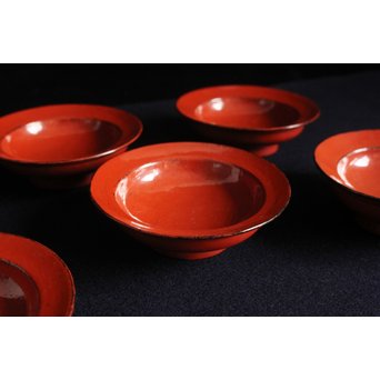 根来塗 楪子/ちゃつ 5客1組　Q049 