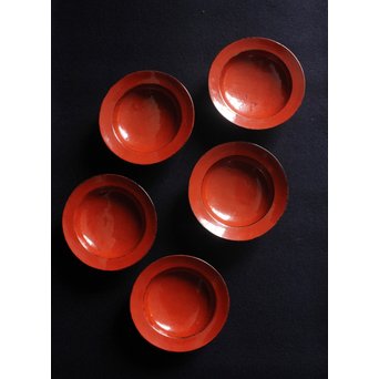 根来塗 楪子/ちゃつ 5客1組　Q049 