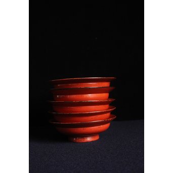 根来塗 楪子/ちゃつ 5客1組　Q049 