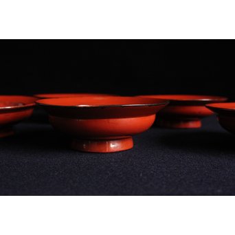 根来塗 楪子/ちゃつ 5客1組　Q049 