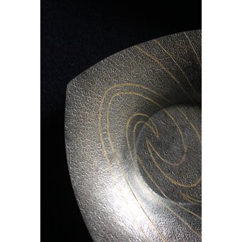 河内光明 渦巻紋 純銀銘々茶托　M119 