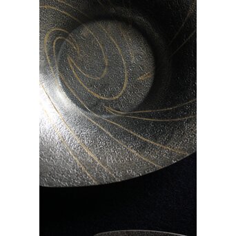 河内光明 渦巻紋 純銀銘々茶托　M119 