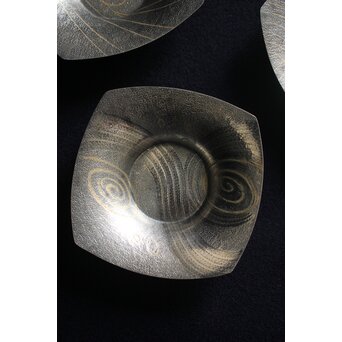 河内光明 渦巻紋 純銀銘々茶托　M119 