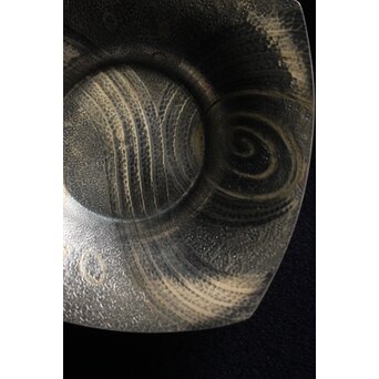 河内光明 渦巻紋 純銀銘々茶托　M119 