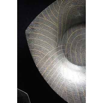 河内光明 渦巻紋 純銀銘々茶托　M119 