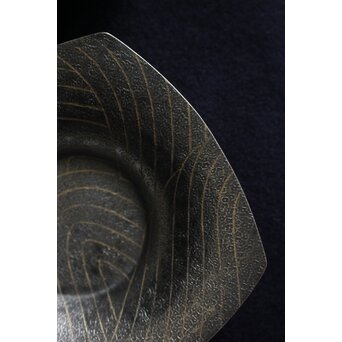 河内光明 渦巻紋 純銀銘々茶托　M119 