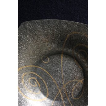 河内光明 渦巻紋 純銀銘々茶托　M119 