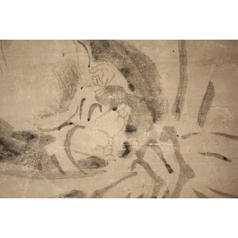 倣 白隠慧鶴 水墨掛軸 布袋図　Z086 