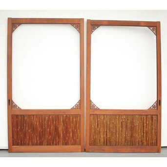 支那竹 斑竹 特大ダイアガラス戸 2枚1組　GD1220YD