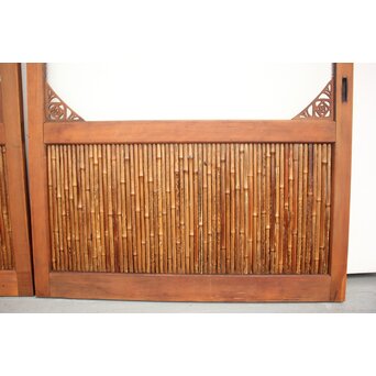 支那竹 斑竹 特大ダイアガラス戸 2枚1組　GD1220YD 