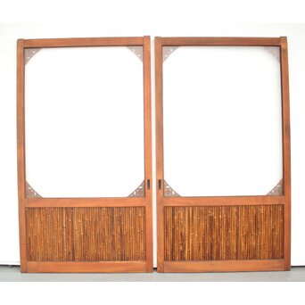 支那竹 斑竹 特大ダイアガラス戸 2枚1組　GD1220YD 
