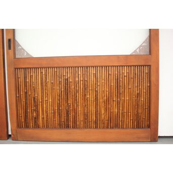 支那竹 斑竹 特大ダイアガラス戸 2枚1組　GD1220YD 