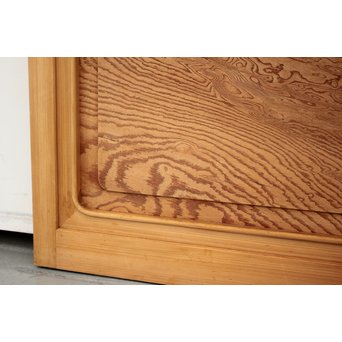 美品白木 釘無障子枠付 格子戸　L984Y 