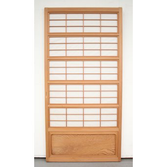 美品白木 釘無障子枠付 格子戸　L984Y 