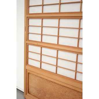美品白木 釘無障子枠付 格子戸　L984Y 