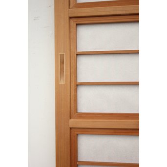 美品白木 釘無障子枠付 格子戸　L984Y 