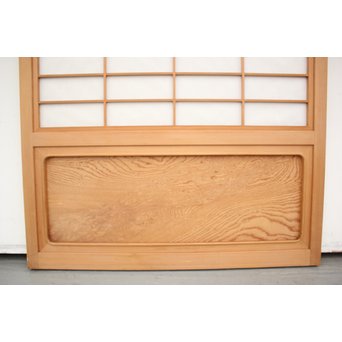 美品白木 釘無障子枠付 格子戸　L984Y 