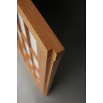 美品白木 釘無障子枠付 格子戸　L984Y 