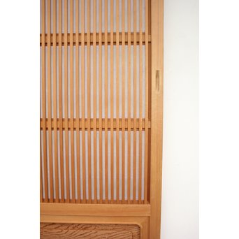 美品白木 釘無障子枠付 格子戸　L984Y 