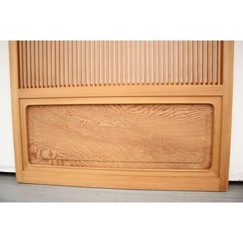 美品白木 釘無障子枠付 格子戸　L984Y 