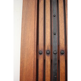 鉄板腰板 総欅柾目格子蔵戸　W949Y 