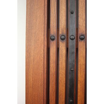 鉄板腰板 総欅柾目格子蔵戸　W949Y 