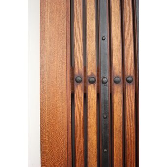 鉄板腰板 総欅柾目格子蔵戸　W949Y 