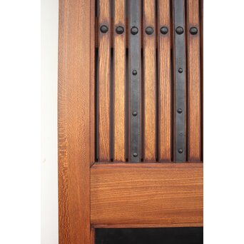 鉄板腰板 総欅柾目格子蔵戸　W949Y 