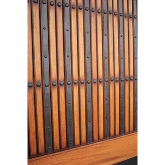 鉄板腰板 総欅柾目格子蔵戸　W949Y 