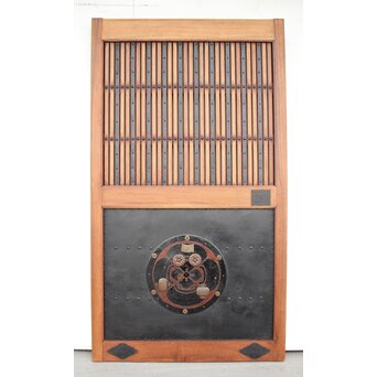 鉄板腰板 総欅柾目格子蔵戸　W949Y