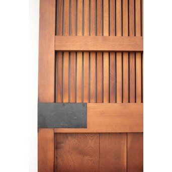 鉄板腰板 総欅柾目格子蔵戸　W949Y 