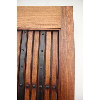 鉄板腰板 総欅柾目格子蔵戸　W949Y 