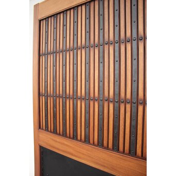 鉄板腰板 総欅柾目格子蔵戸　W949Y 