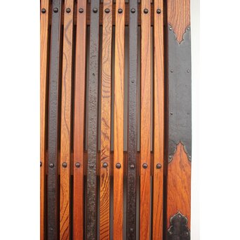 総欅 玉杢稀少材 霊亀波金具 格子蔵戸　W950Y 