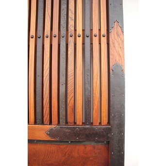 総欅 玉杢稀少材 霊亀波金具 格子蔵戸　W950Y 