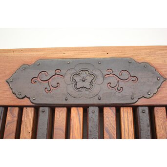 総欅 玉杢稀少材 霊亀波金具 格子蔵戸　W950Y 